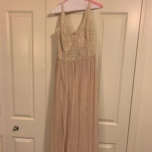 Tan bridesmaid dress